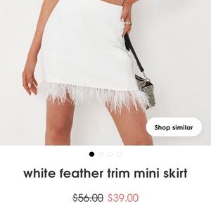 Missguided white feather trim mini skirt